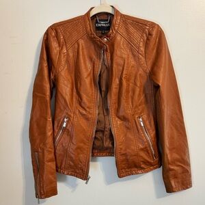 Express Women's Tan Leather Jacket